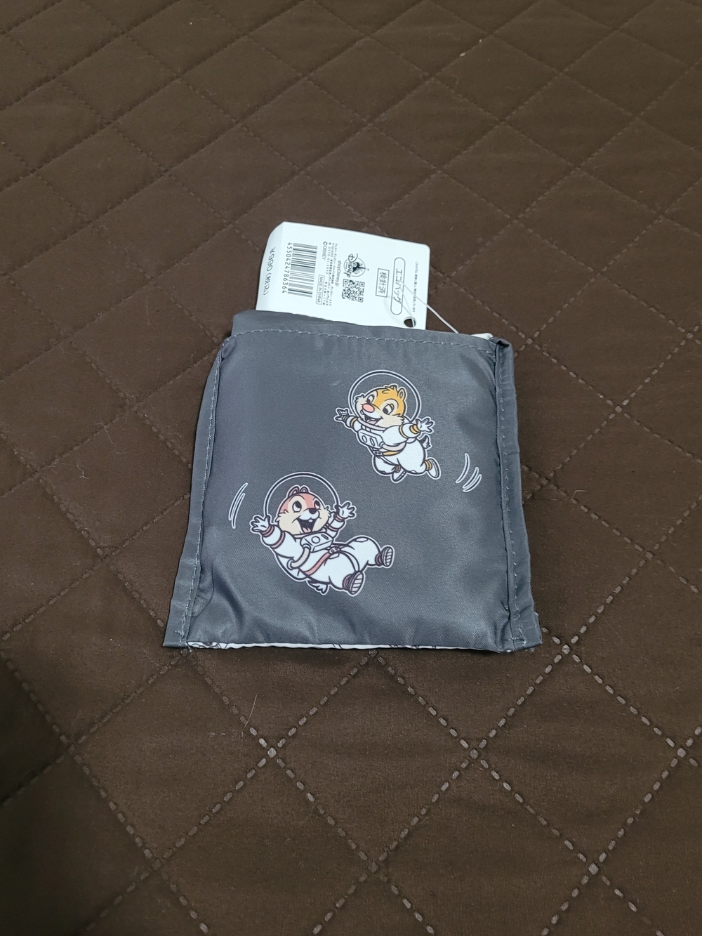 NWT Disney Store Chip 'n' Dale Astronaut Foldable Eco-Bag Pouch Cute Space Japan